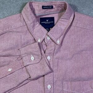 American Eagle‎ Outfitters Men's Long Sleeve Button Down Shirt Large Pink Casual